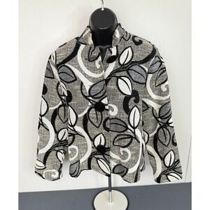 Vintage Painted Pony Women's Leaf Print Blazer Jacket Size Small 90s Career